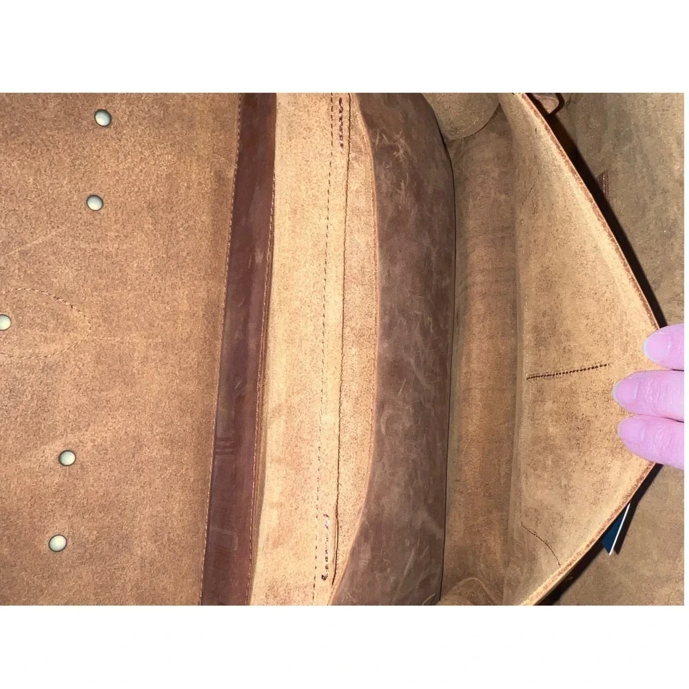 Portland Leather Goods Brown‎ Leather Satchel Briefcase Laptop Messenger Bag